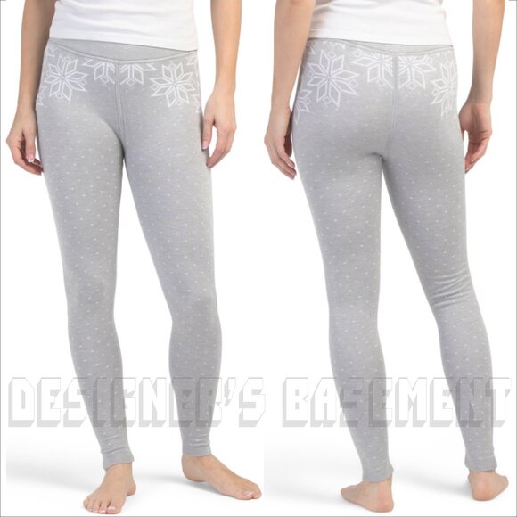 NILS silver light gray sz Med fair isle Cornice Lux Yarn Soft Handfeel leggings - Picture 1 of 4